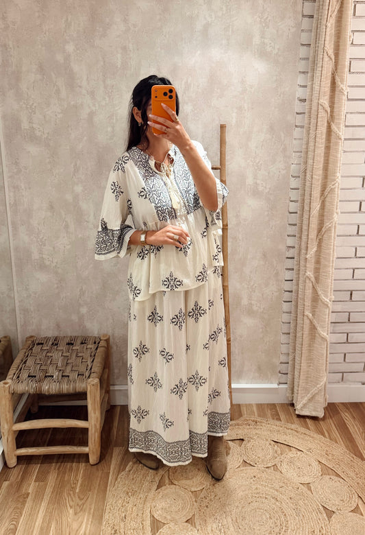 Conjunto Boho Chic Blusa & Calça