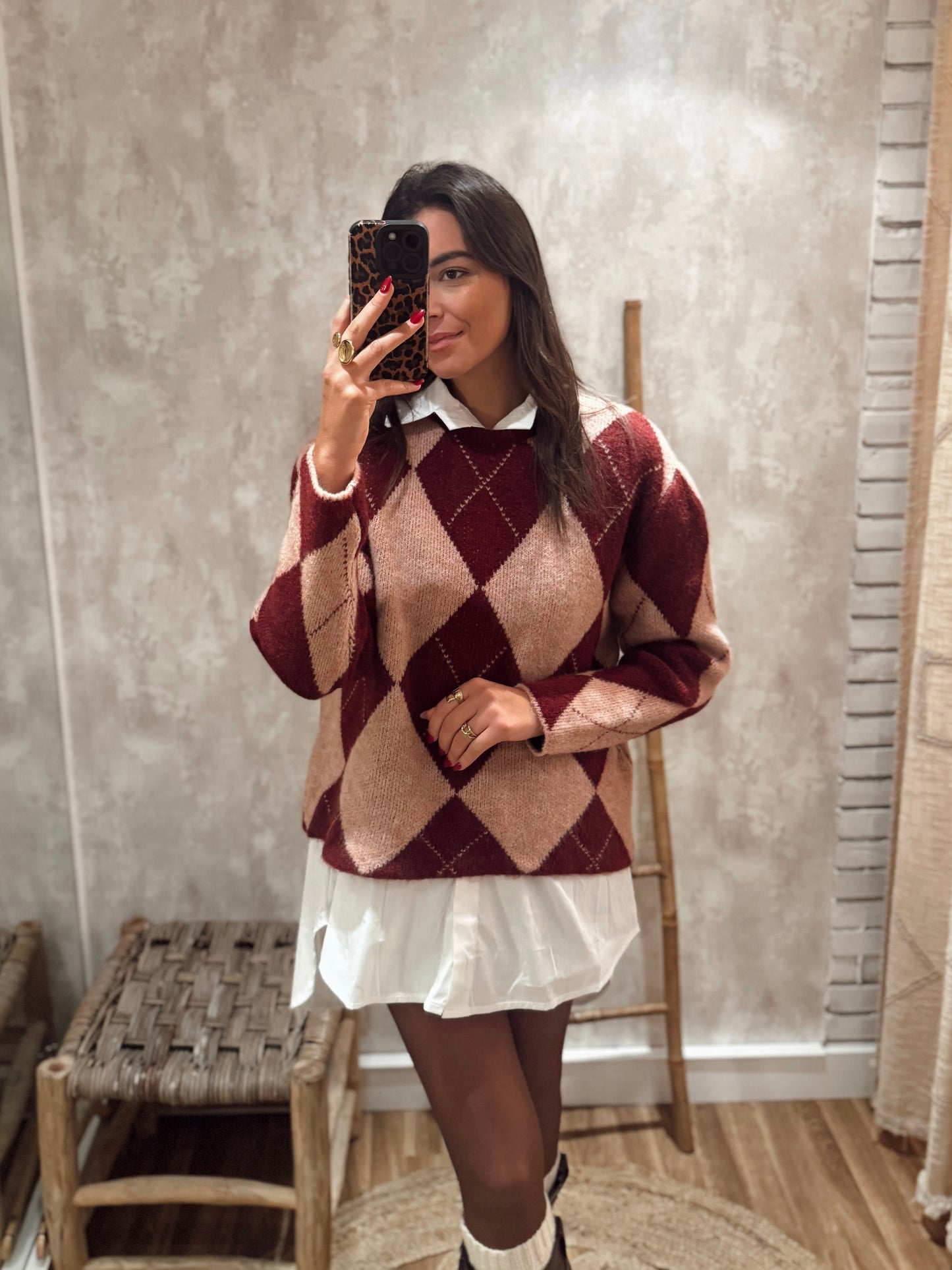 Malha com padrão de losangos