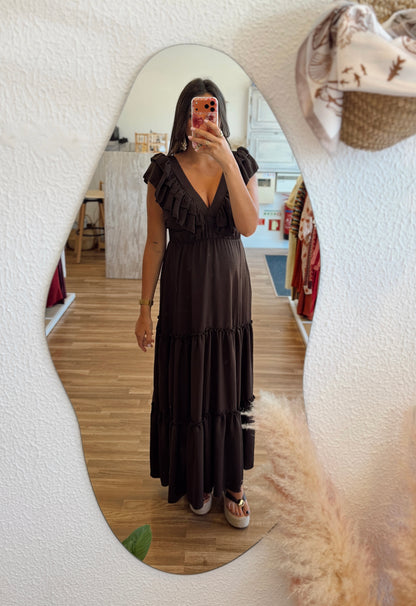 Vestido Longo Folhos