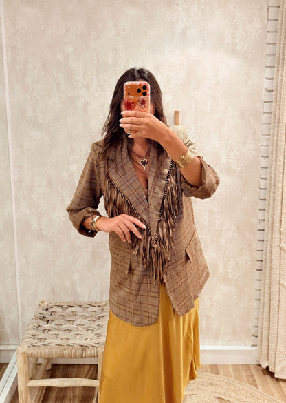 Blazer Xadrez com Franjas