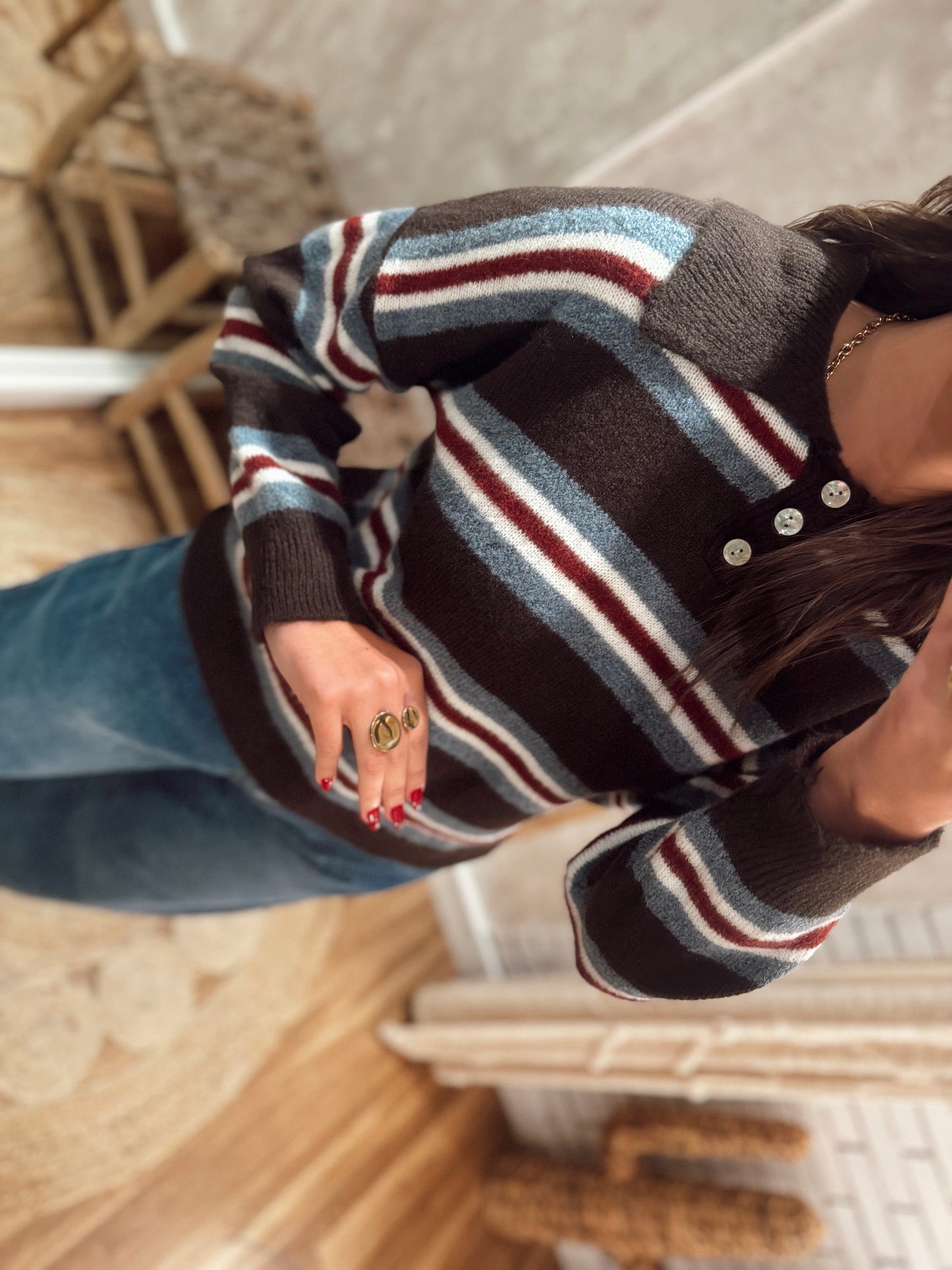 Malha em polo listado