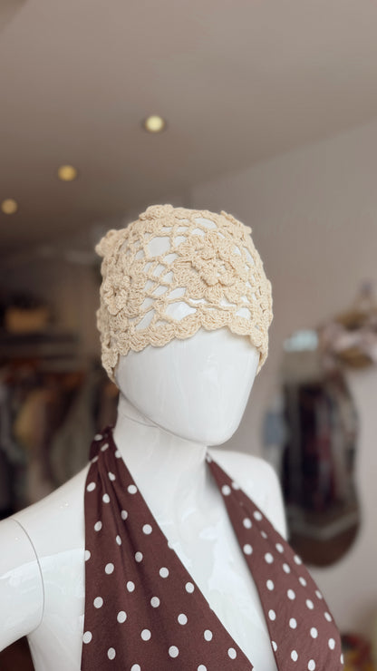 Touca Crochê Floral