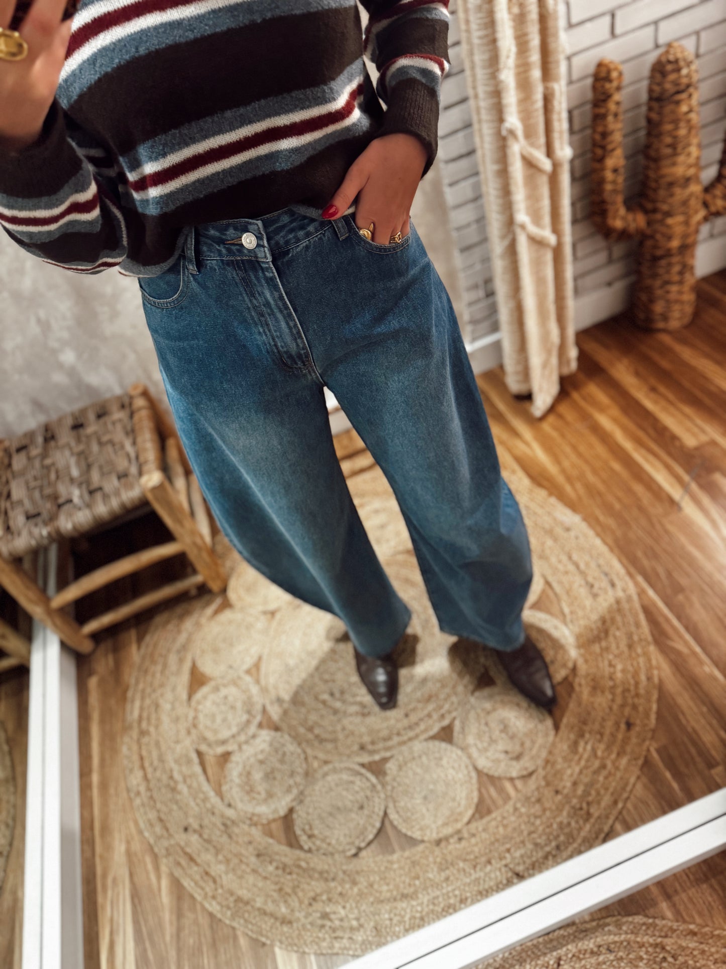 Jeans modelo ballon em ganga - Mochy