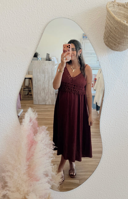 Vestido Midi com Croché