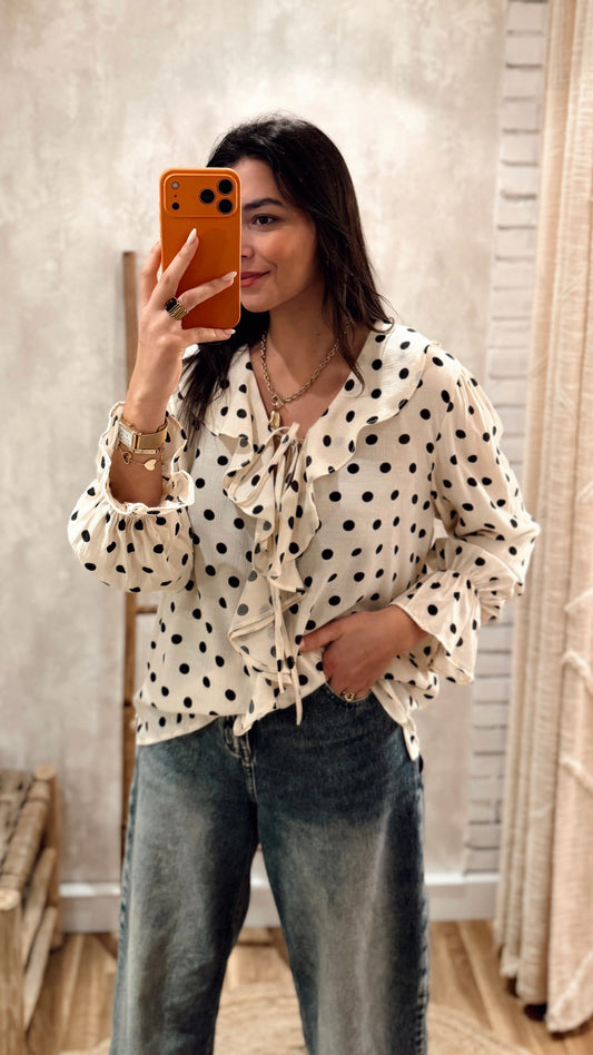 Blusa c/ padrão Polka dots