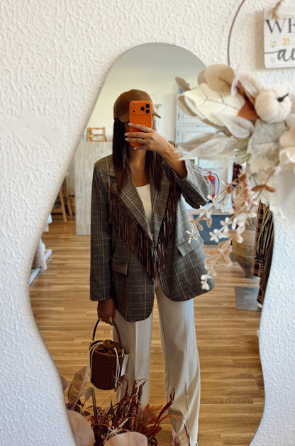 Blazer Xadrez com Franjas