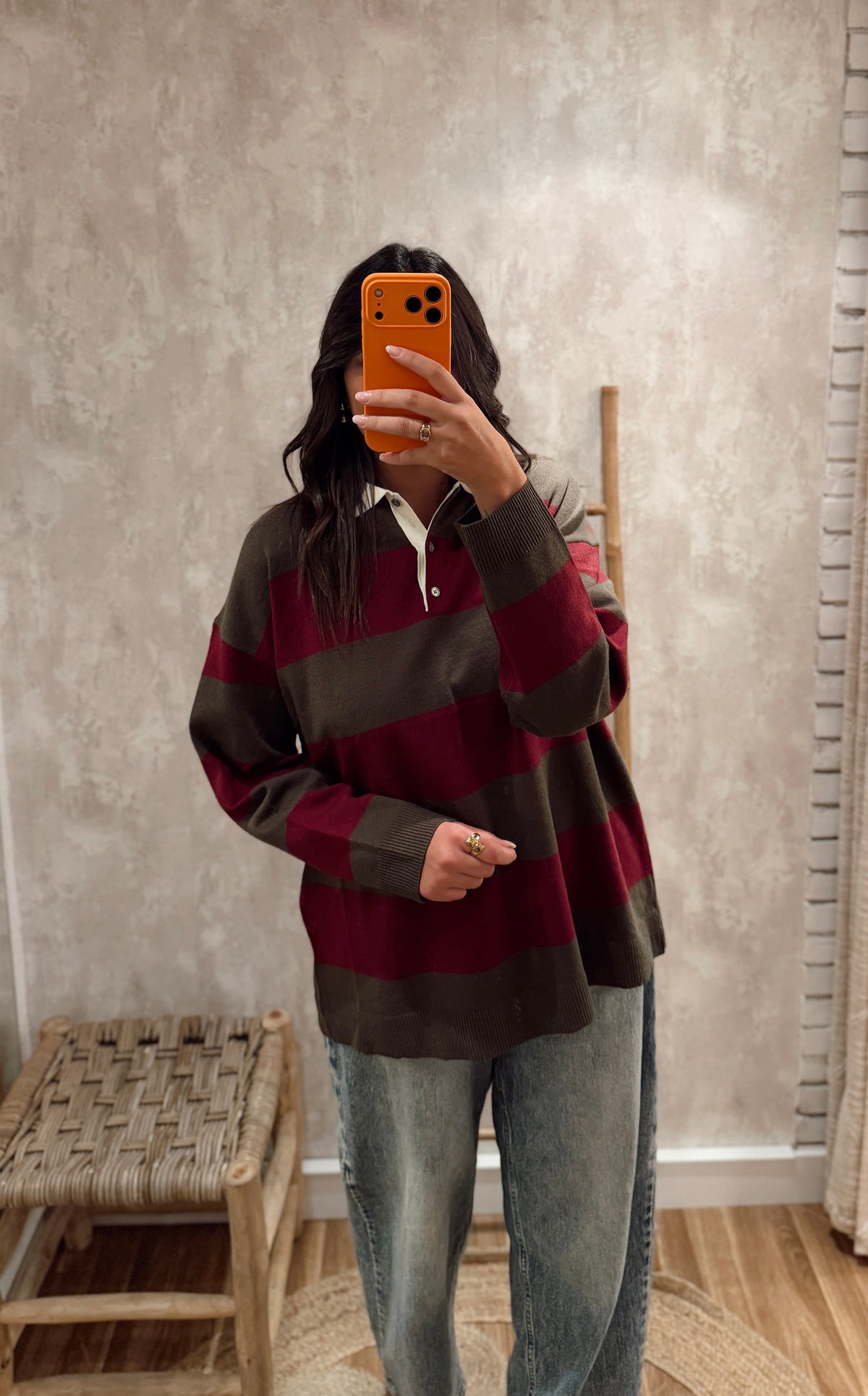 Polo em Malha Oversize – Azeitona & Ameixa