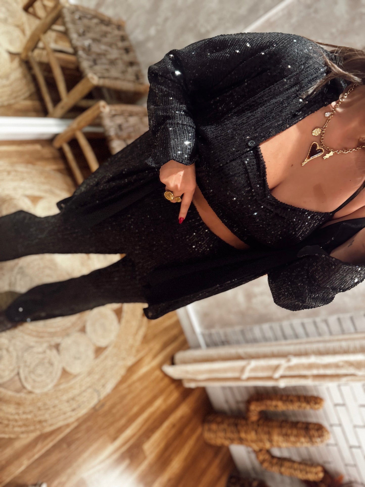 Conjunto completo em lantejoulas