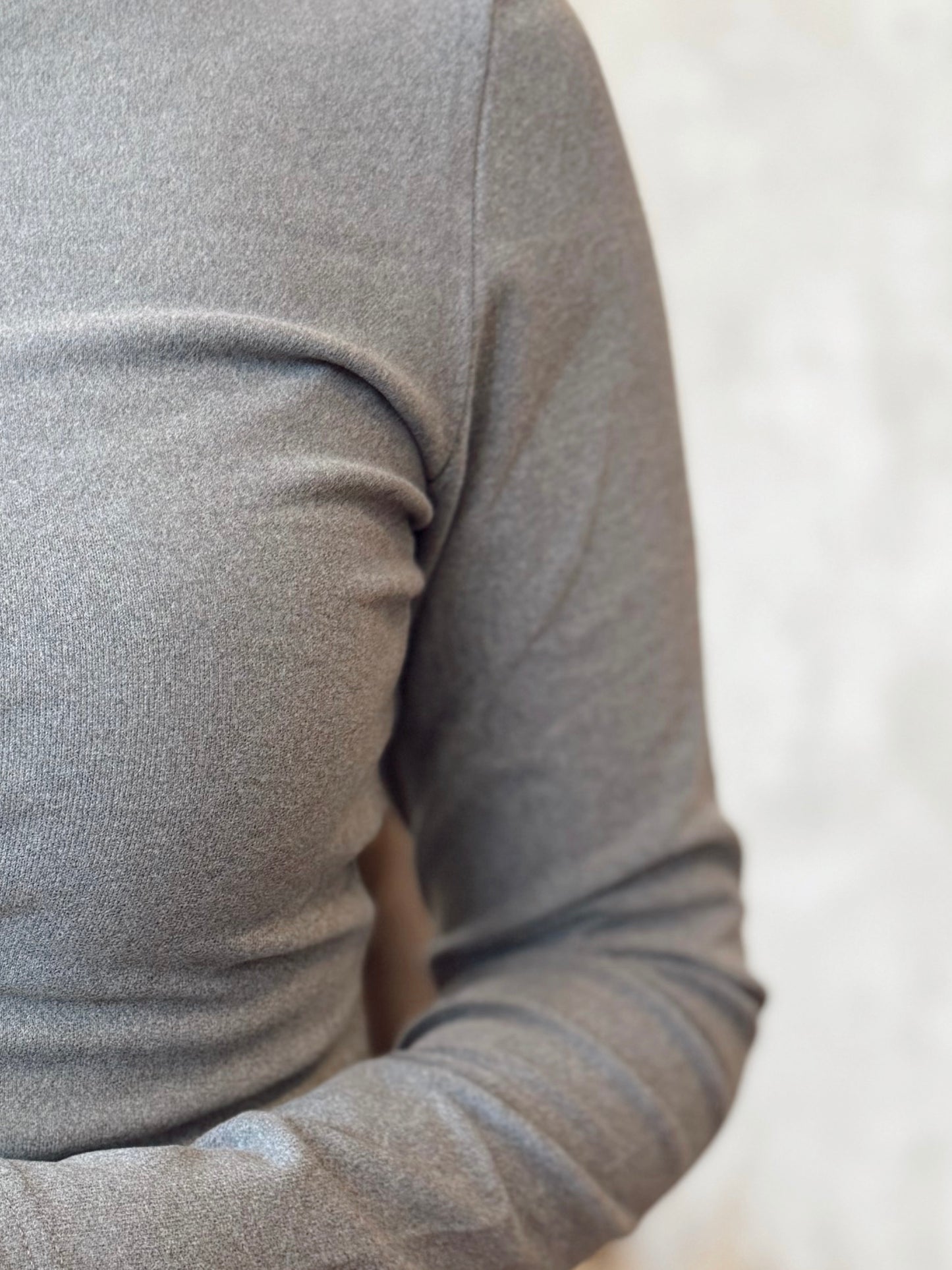 Camisola básica cardada com interior em pêlo - sem gola