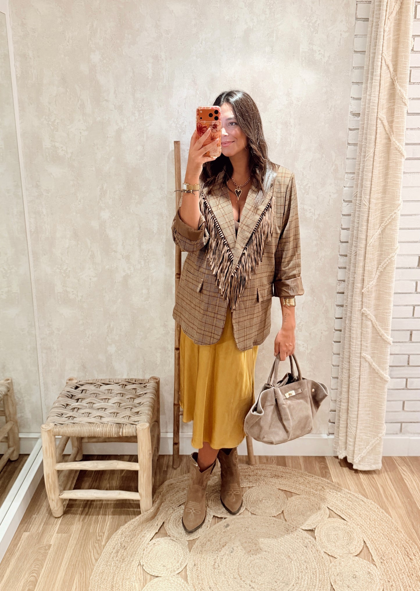 Blazer Xadrez com Franjas