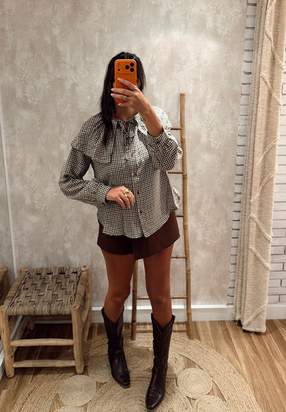 Blusa Xadrez com Folho