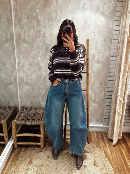 Jeans modelo ballon em ganga - Mochy