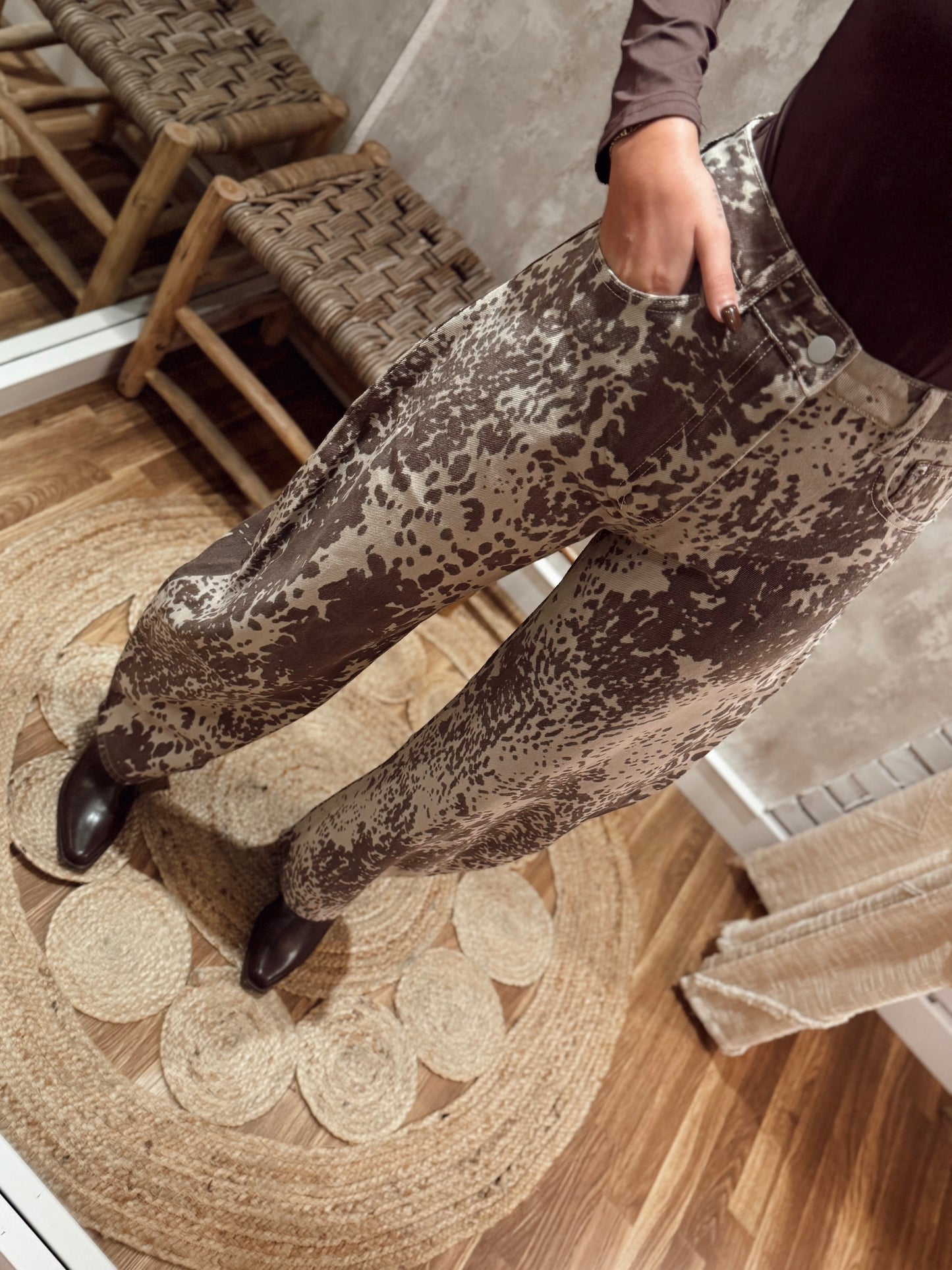 Jeans modelo Ballon c/animal print - Mochy