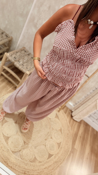 Conjunto Vichy com Calças Balloon