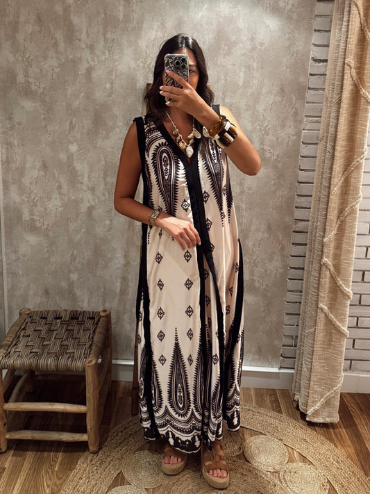 VESTIDO BOHO CHIC ACETINADO