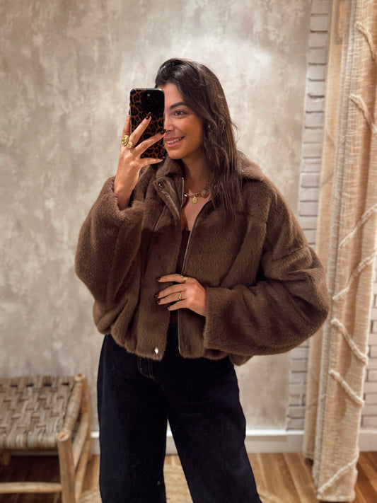 Bomber em Pêlo Castanho