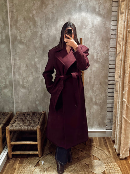 Sobretudo comprido em tecido de fazenda - Lumina