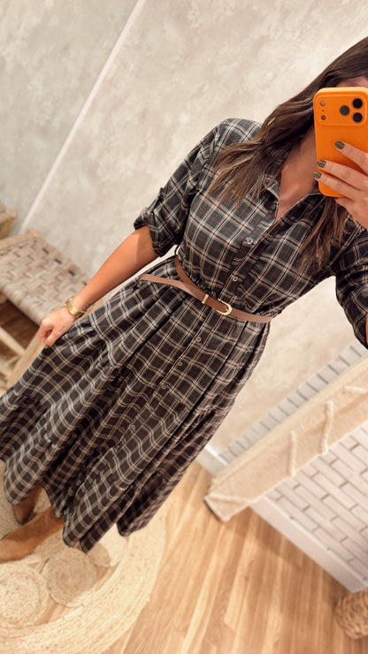 Vestido Camiseiro com Folhos