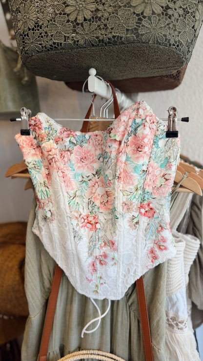 Corpete Floral com Atilhos