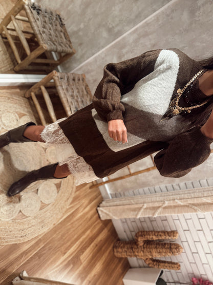 Camisola/vestido c/renda na parte inferior