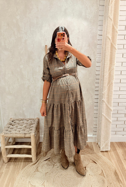 Vestido Camiseiro com Folhos