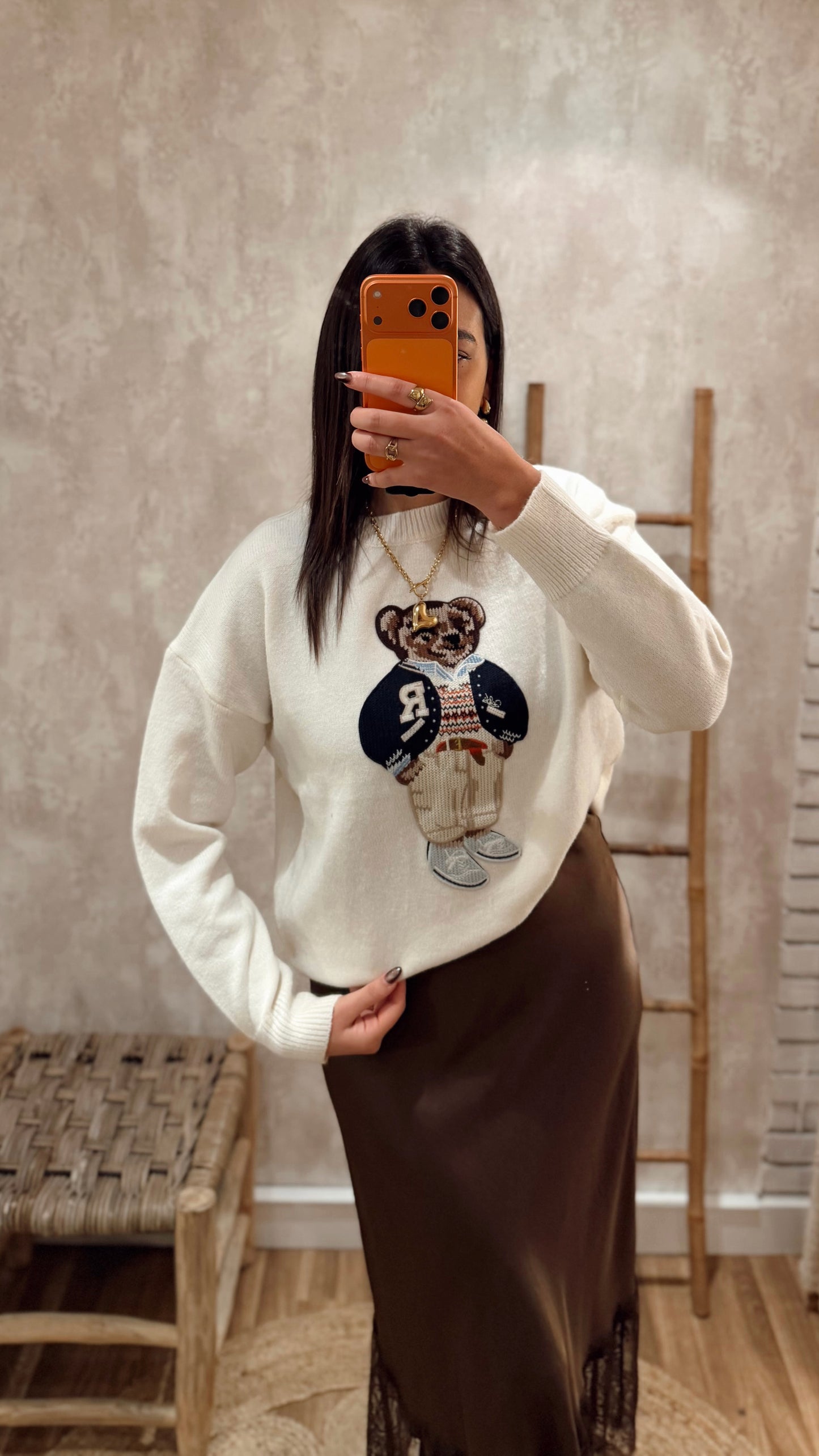 Malha com Ursinho Bordado