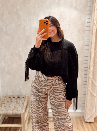 Sweatshirt Lumina com Franjas