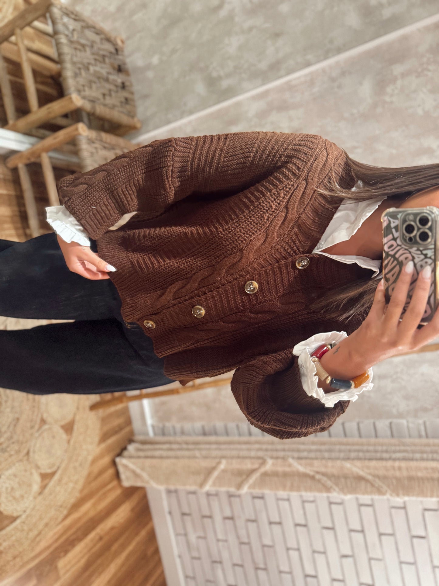 Casaco em malha oversized