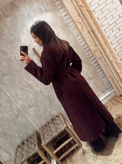 Sobretudo comprido em tecido de fazenda - Lumina