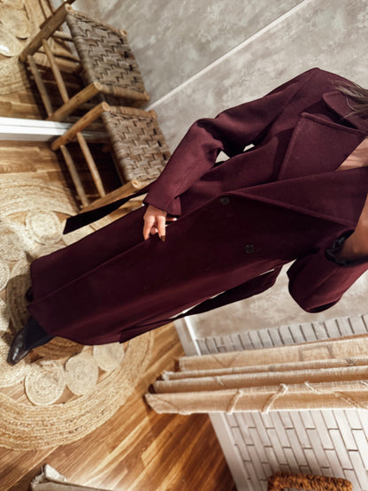 Sobretudo comprido em tecido de fazenda - Lumina