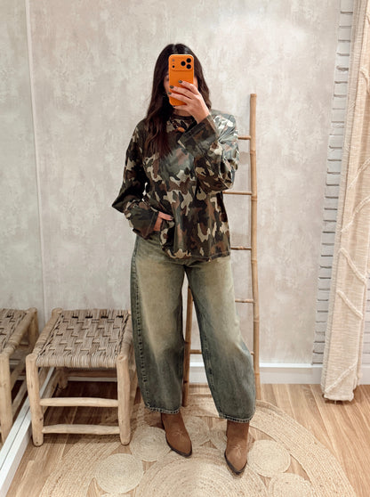 Camisola Oversized Camuflada — Lumina