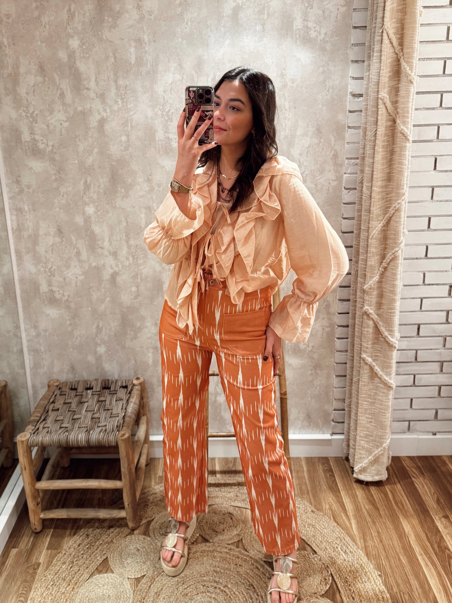 Pantalones de sarga estampados