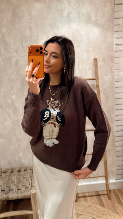 Malha com Ursinho Bordado