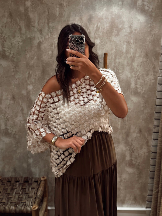 Blusa Rede Texturada Off-White