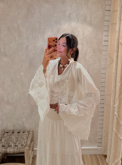 Blusa Rendada Boho- Mochy