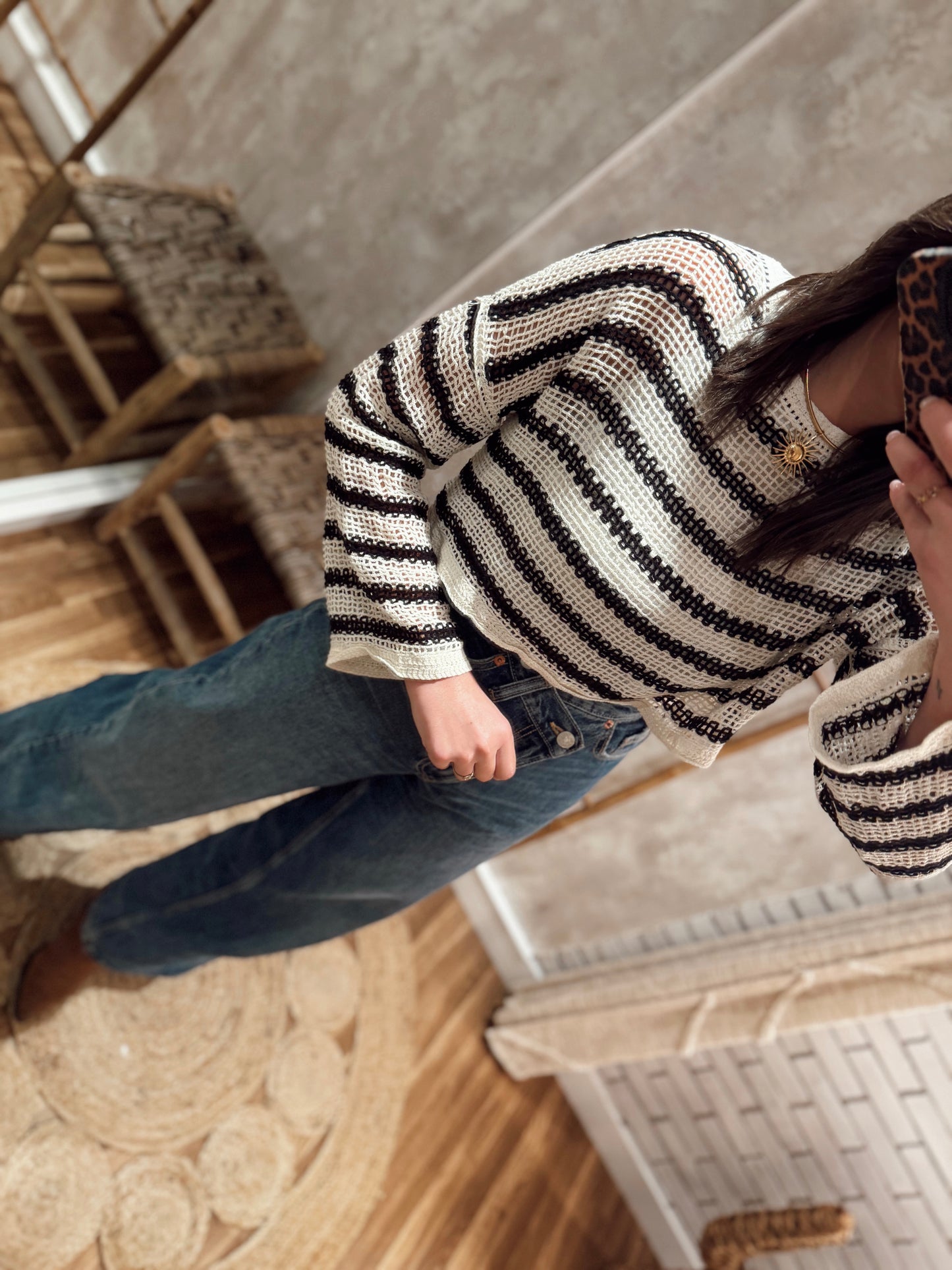 Blusa de crochet a rayas