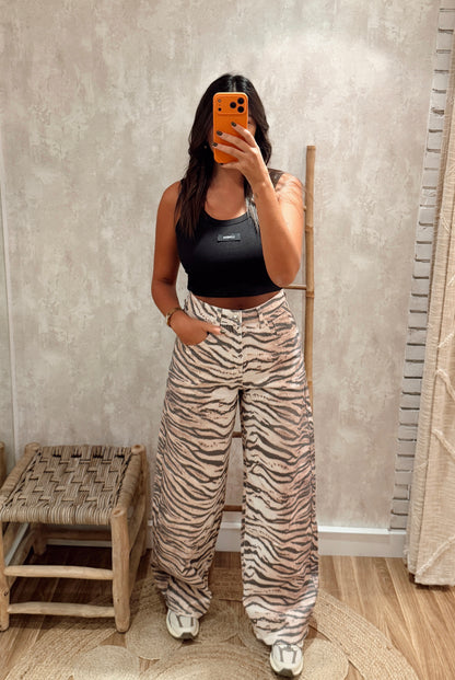 Jeans Wide Leg Zebra