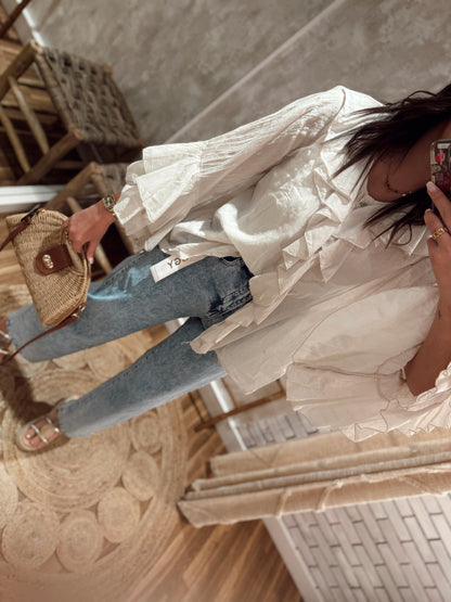 blusa con volantes