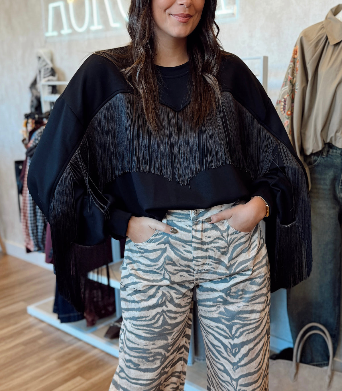 Sweatshirt Lumina com Franjas