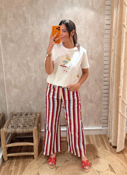 Jeans Riscas Statement Wide Leg