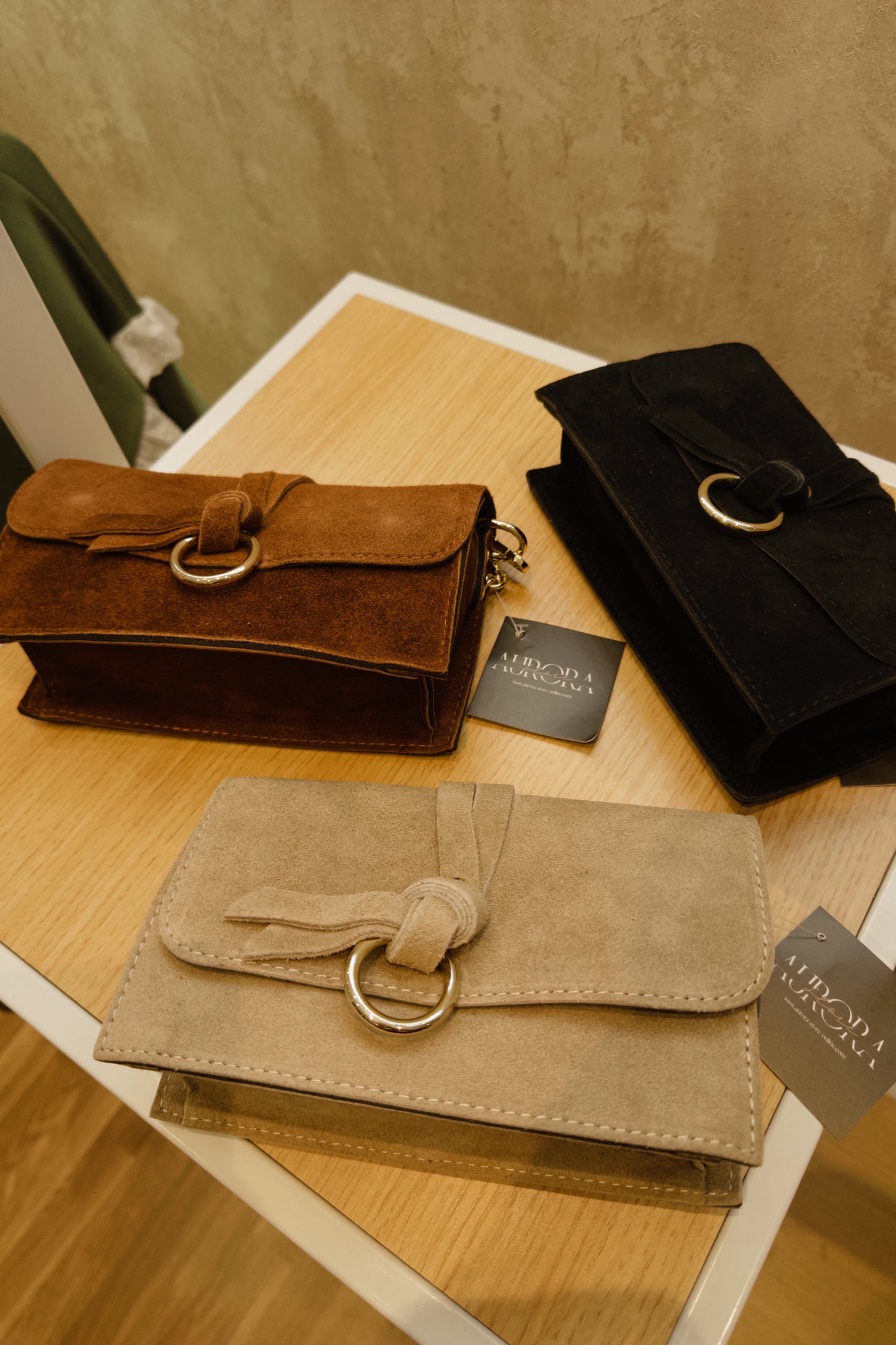 Mini bolso de ante