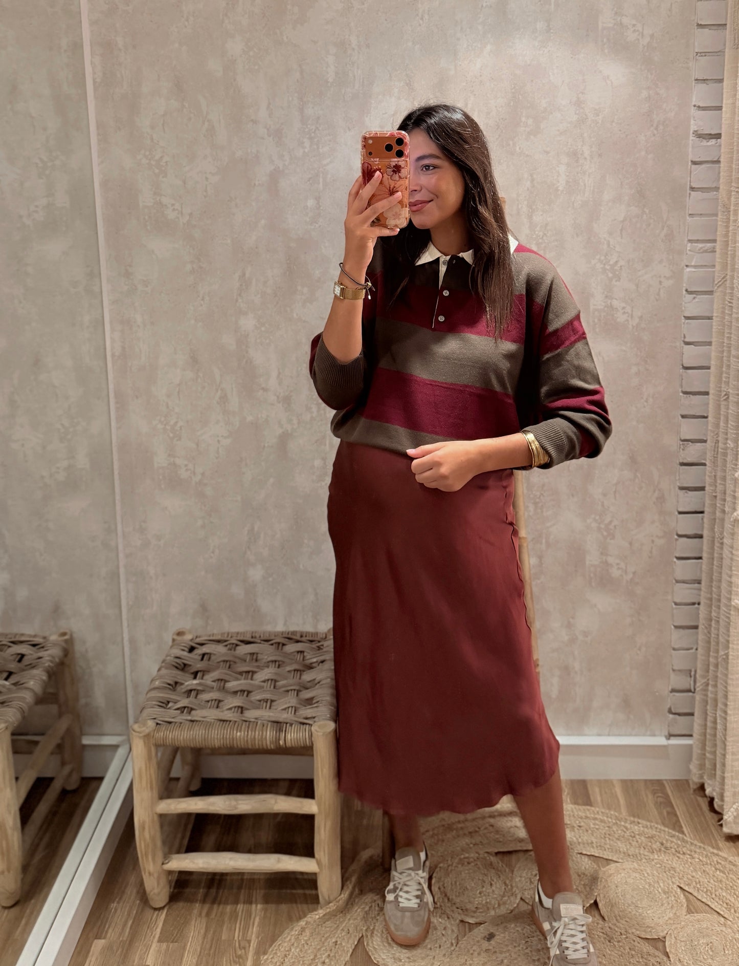 Polo em Malha Oversize – Azeitona & Ameixa