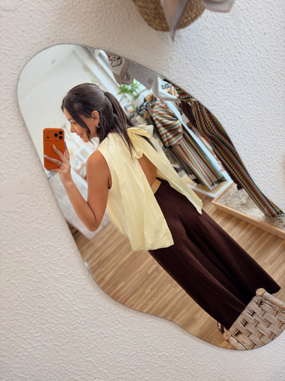 Top Halter em Popelina com Costas Abertas