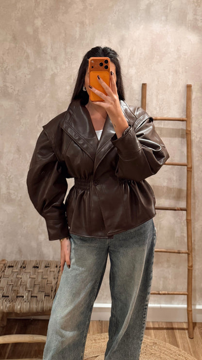 Blusão Mochy em ecopele c/pêlo removível