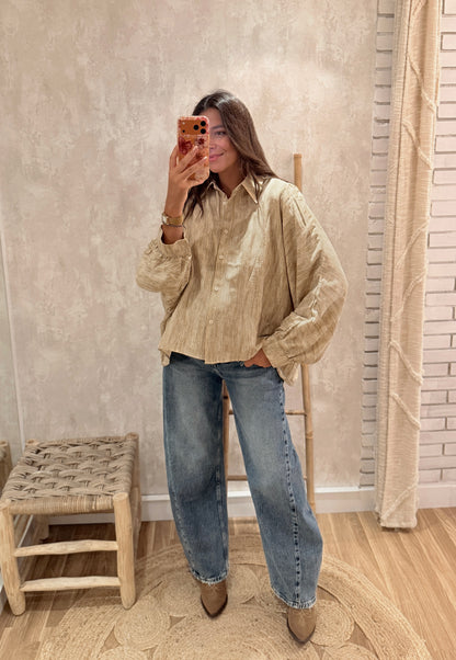 Camisa Oversize com Padrão Abstrato
