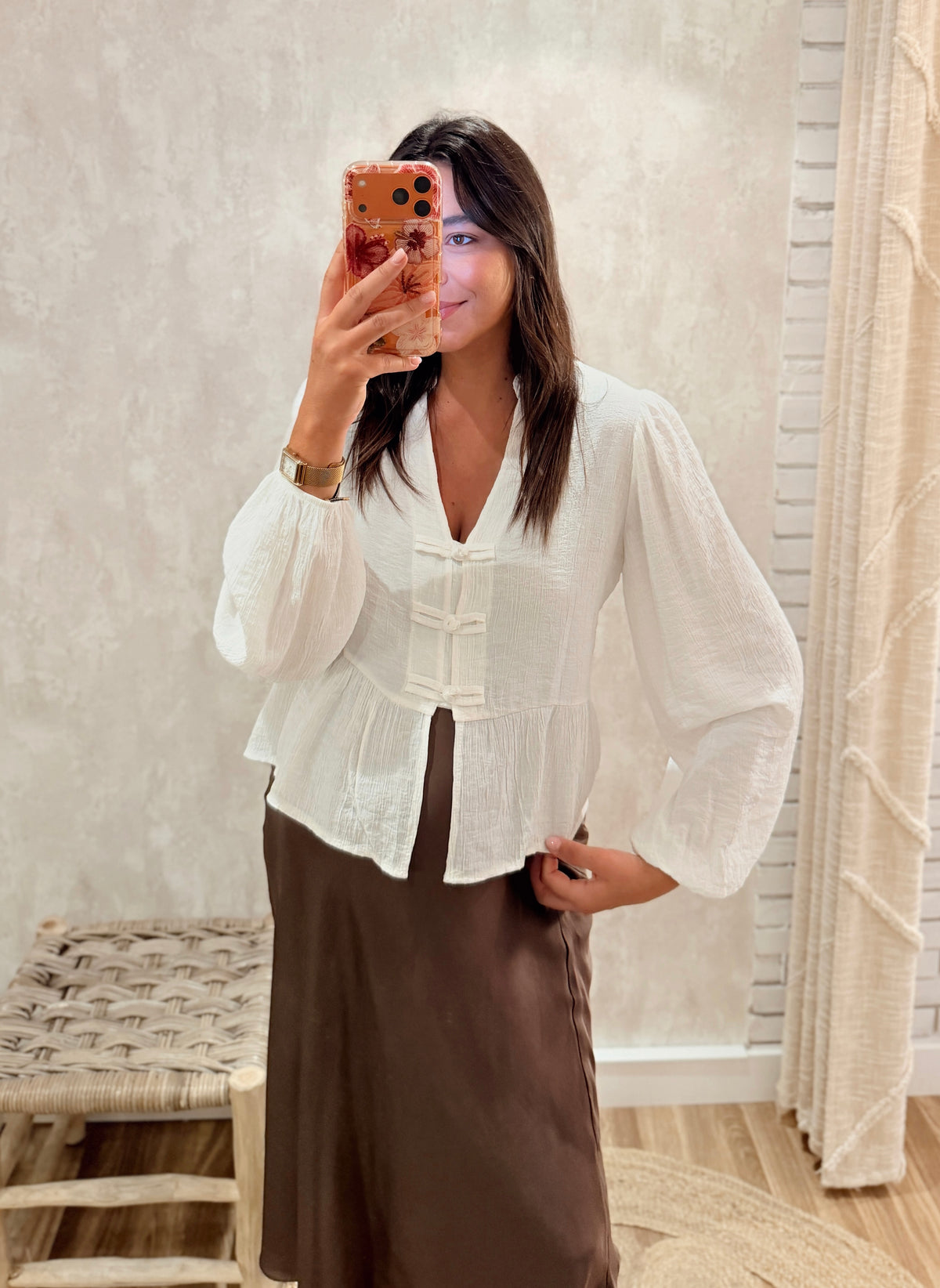 Blusa Fluida com Botões